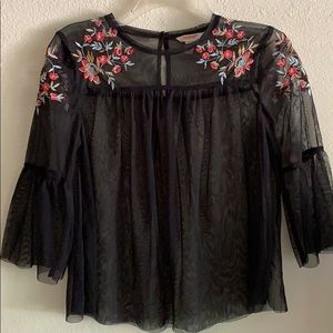 Sheer black top